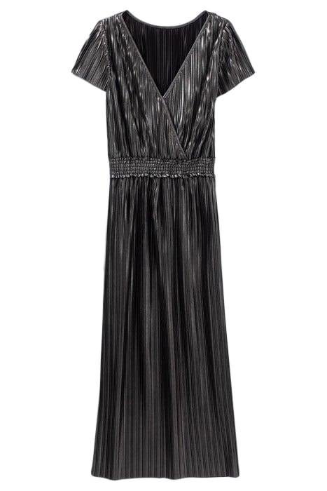 SILVER PLEATED LONG DRESS 3