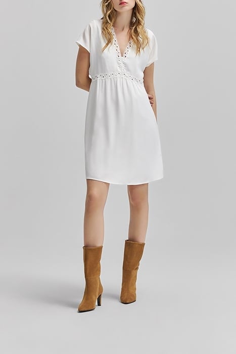 OFF-WHITE RECYCLED DRESS WITH LACE BRAID 3