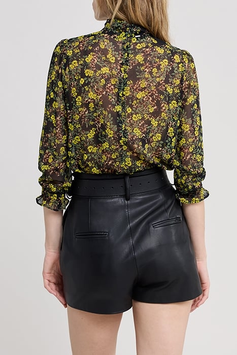 BLACK RECYCLED BLOUSE WITH FLORAL LEOPARD PRINT 2