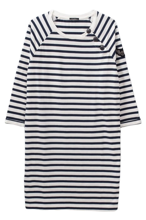 ECRU SAILOR-STRIPE DRESS WITH BADGE ON SLEEVE 4