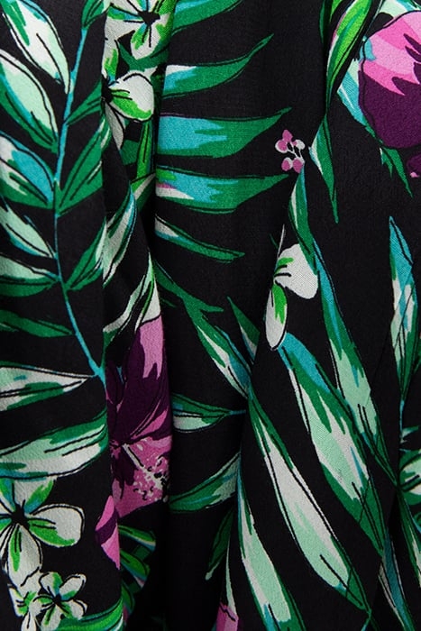 BLACK LENZING™ ECOVERO™ TROPICAL PRINT LONG DRESS 5