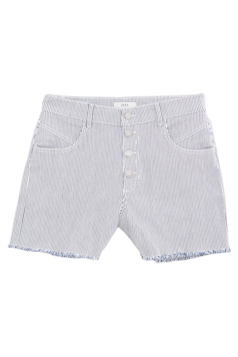 WHITE WATERLESS DENIM SHORTS WITH BLUE STRIPES 4