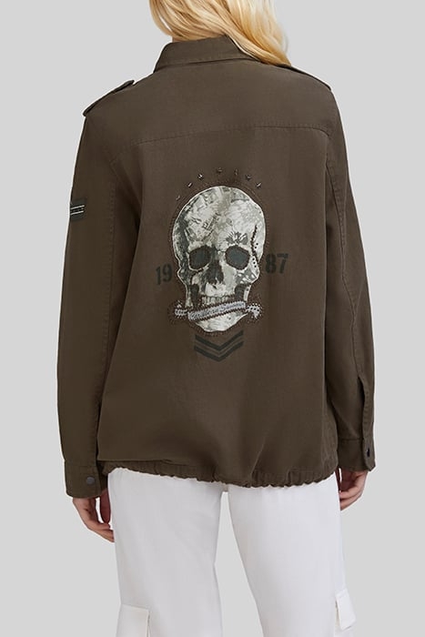 KHAKI COTTON SAFARI JACKET, XL IMAGE BACK 2