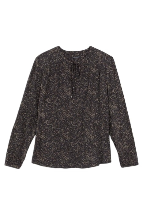 KHAKI LENZING™ ECOVERO™ FLORAL PAISLEY BLOUSE 4