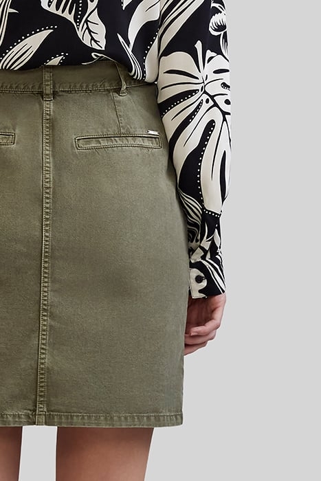 KHAKI STRAIGHT SKIRT WITH SIDE PRESS STUDS 6