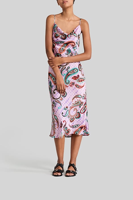 MARSHMALLOW RECYCLED DRESS WITH XL PAISLEY PRINT 1