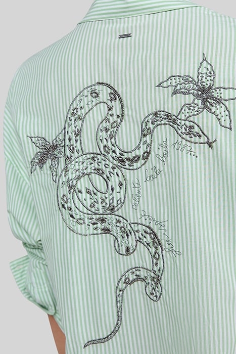 PISTACHIO STRIPED SHIRT WITH EMBROIDERED BACK 7