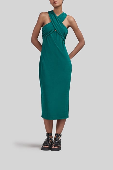 EMERALD CROSSOVER MIDI DRESS 1
