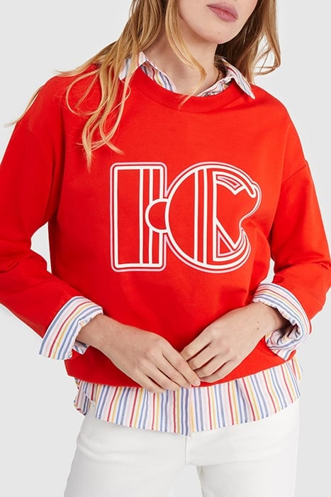 CRIMSON RED SWEATSHIRT WITH XL MONOGRAM 5