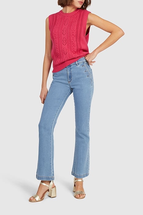 MAGENTA KNIT SLEEVELESS SWEATER 2