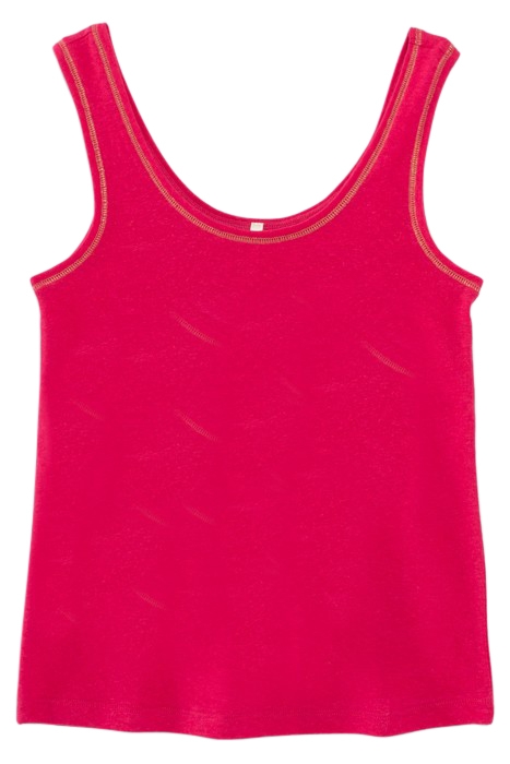 MAGENTA COTTON & LINEN KNIT VEST TOP 4