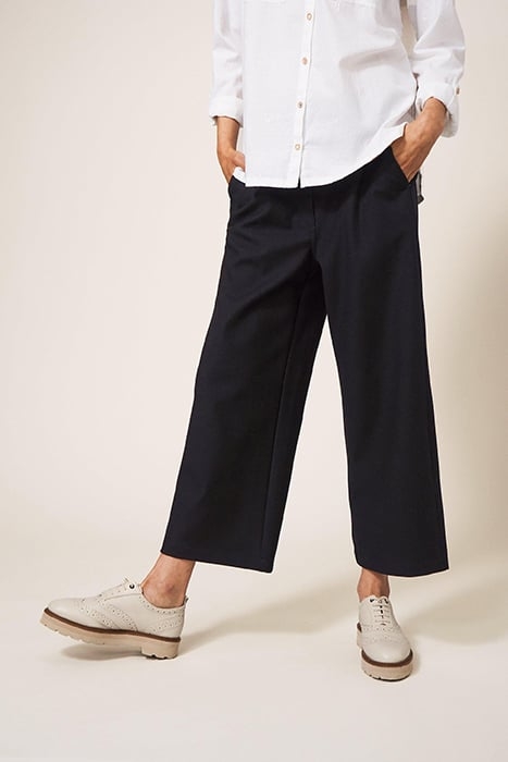 BELLE WIDE LEG CROPPED TROUSER PURE BLACK 1