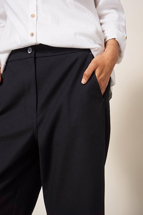 BELLE WIDE LEG CROPPED TROUSER PURE BLACK 4