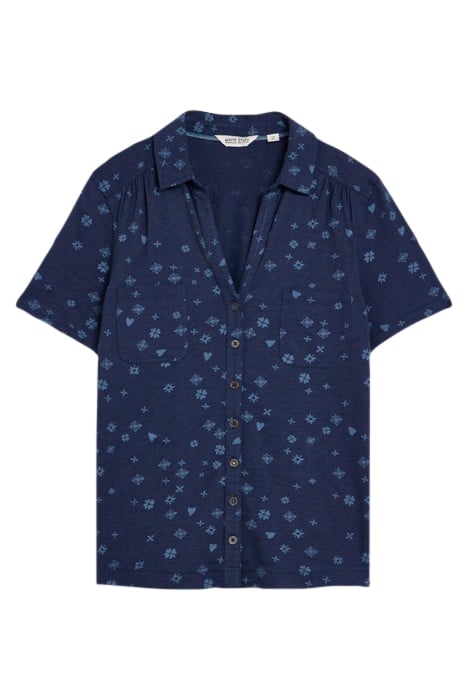 PENNY POCKET JERSEY SHIRT NAVY PRINT 4