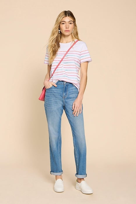 ABBIE STRIPE TEE IVORY MULTI 3