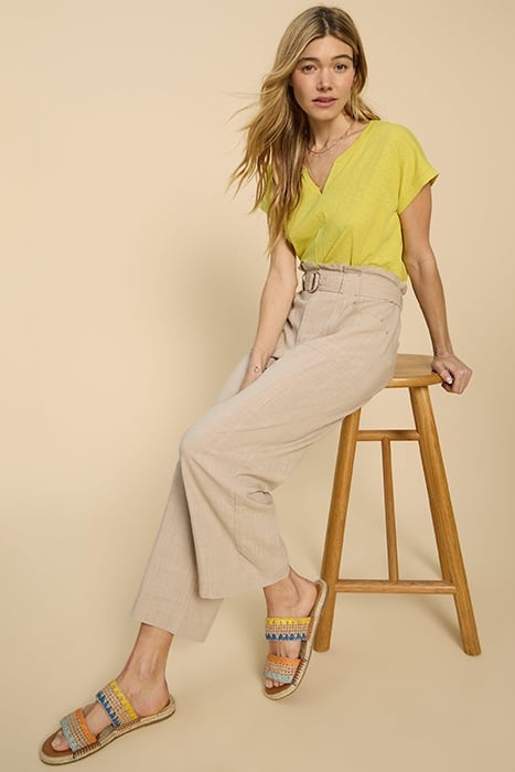 NELLY NOTCH NECK TEE BRIGHT YELLOW 3