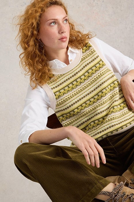 FAIRISLE STRIPE TANK CHARTREUSE MULTI 4