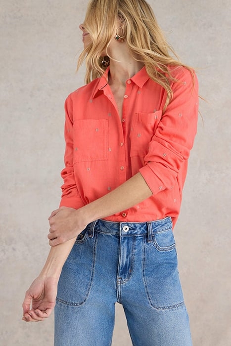 SOPHIE ORGANIC COTTON SHIRT BRIGHT PINK 1