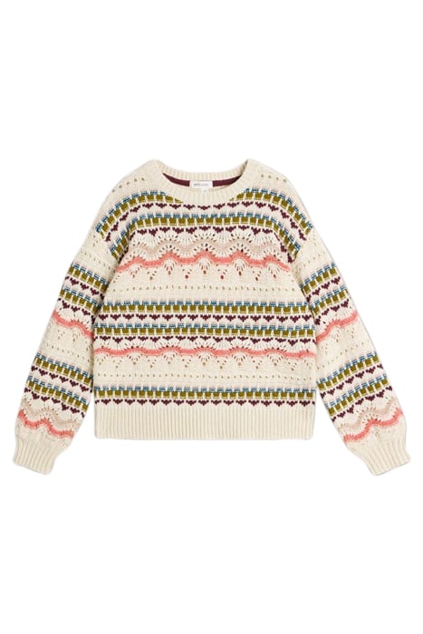 PIPER POINTELLE JUMPER WHITE MULTI 3