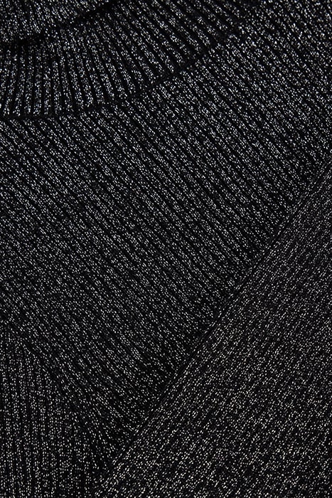 LILA SPARKLE RIB ROLL NECK PURE BLACK 6