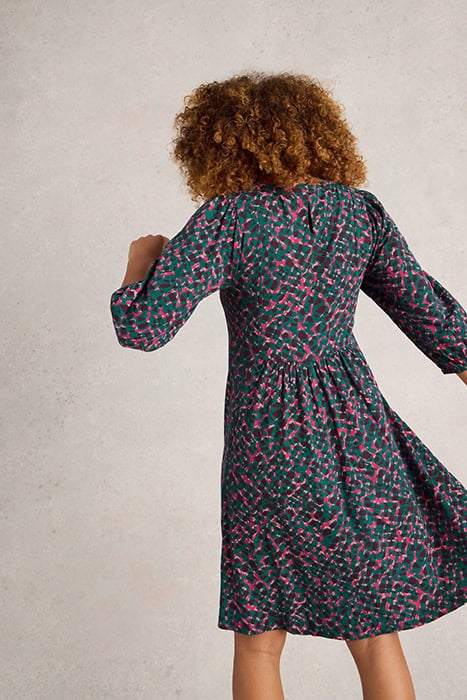 MAEVA JERSEY DRESS TEAL PRINT 4