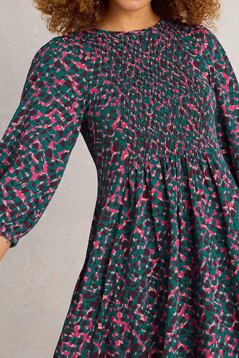 MAEVA JERSEY DRESS TEAL PRINT 5