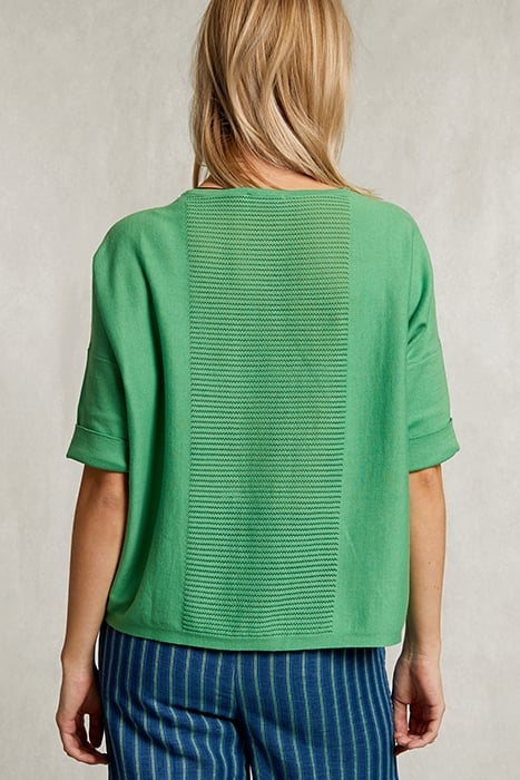 GREEN SWEATER AJOUR ON BACK GREEN 2