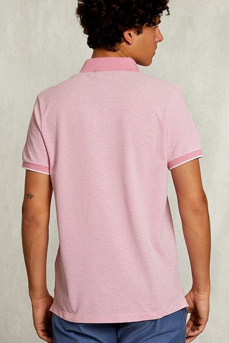CUSTOM FIT COTTON POLO DARK SUGAR MIX PINK 2