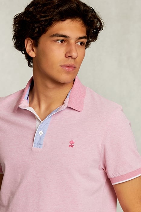 CUSTOM FIT COTTON POLO DARK SUGAR MIX PINK 4