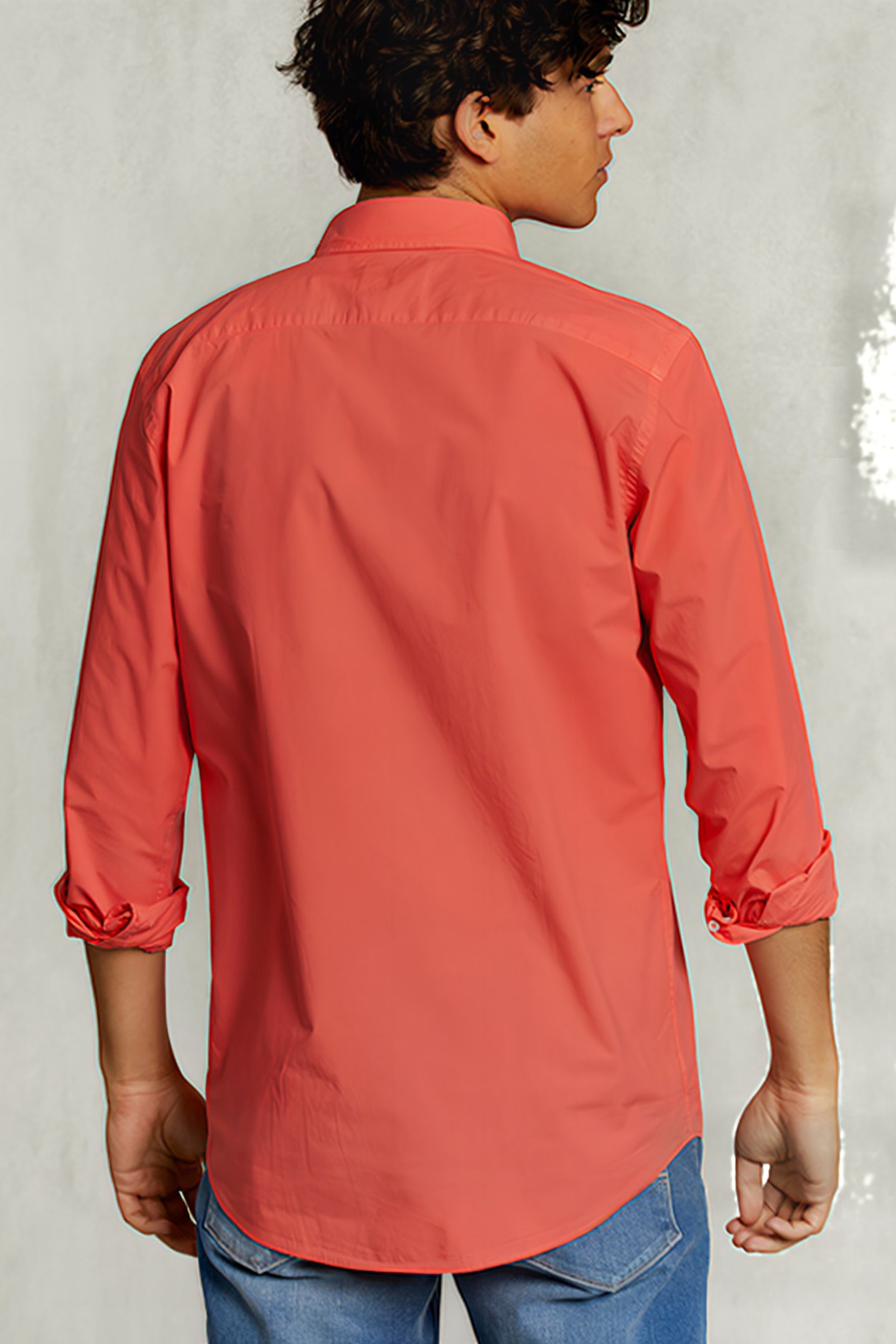 CUSTOM FIT POPLIN SHIRT ROSE RED 2