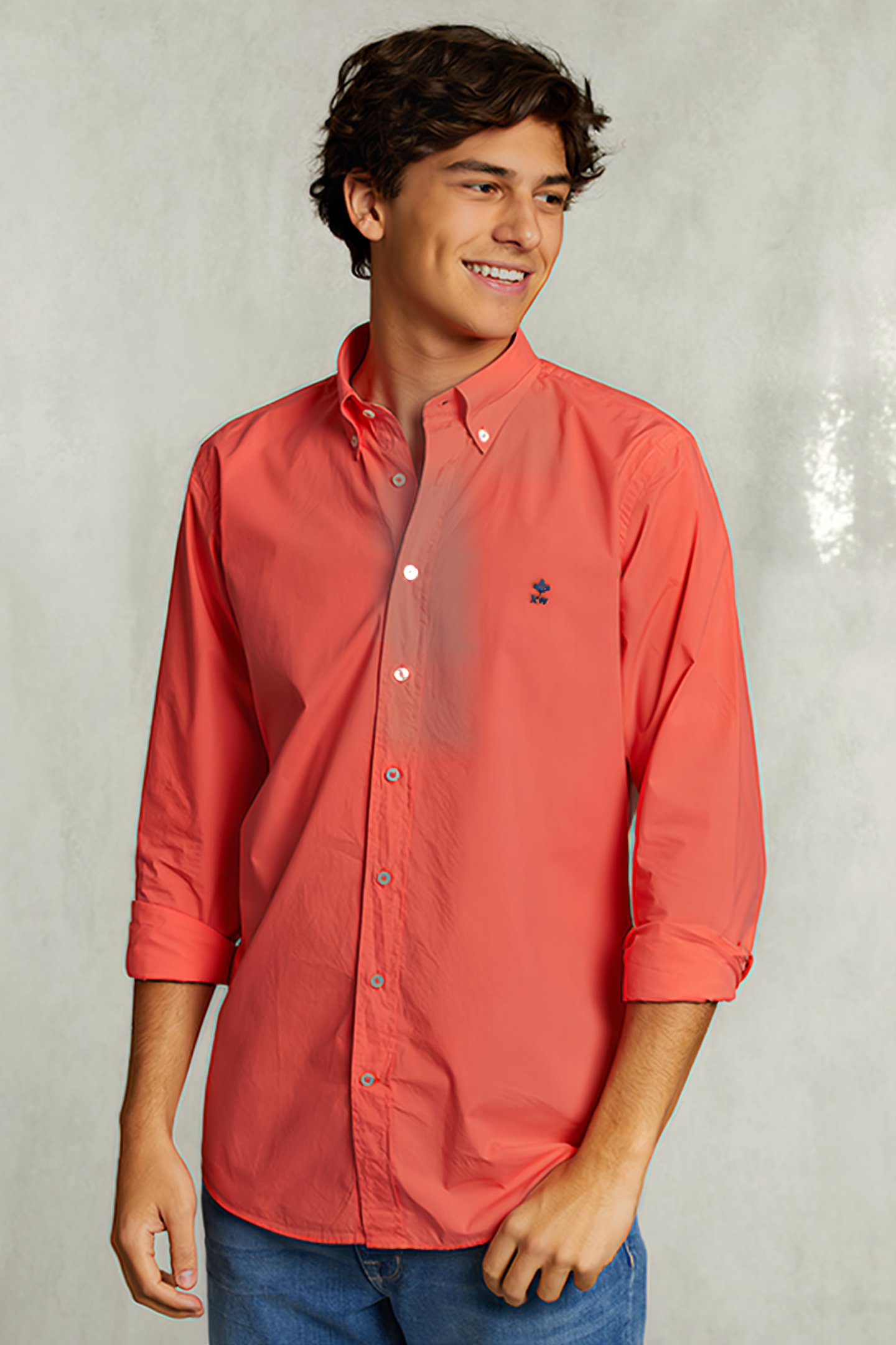 CUSTOM FIT POPLIN SHIRT ROSE RED 4