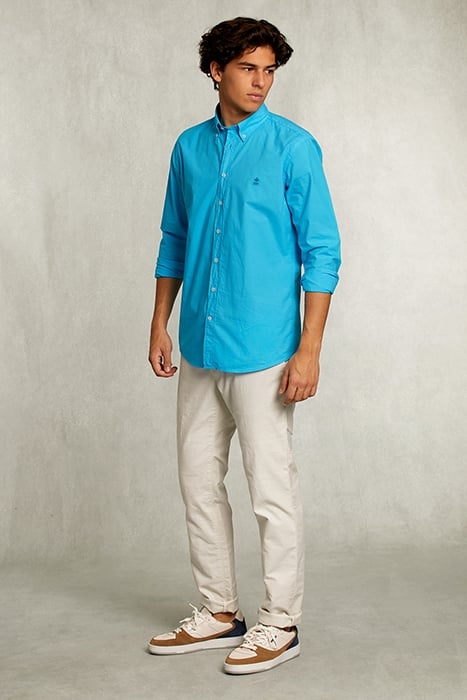 CUSTOM FIT POPLIN SHIRT ST-BARTH BLUE 3