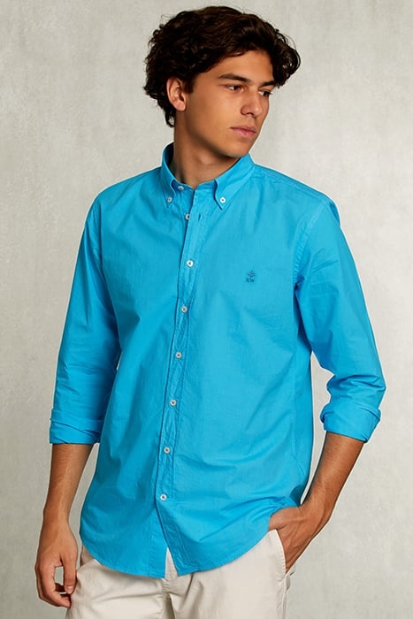 CUSTOM FIT POPLIN SHIRT ST-BARTH BLUE 1