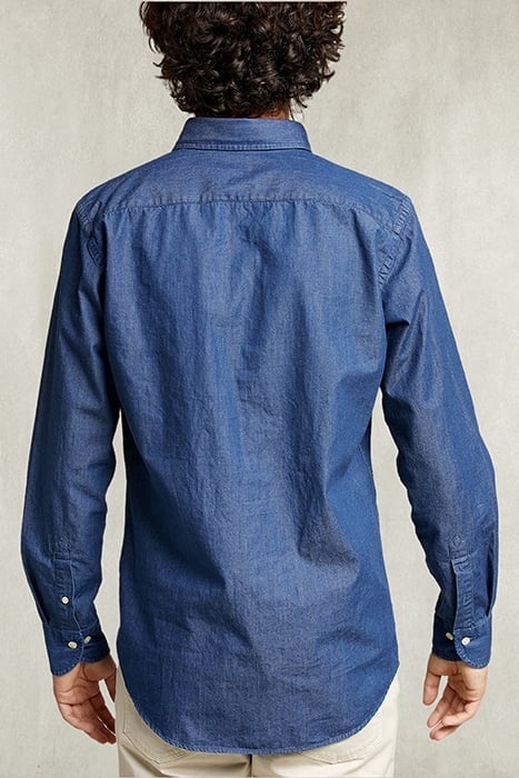 CUSTOM FIT DENIM SHIRT BLUE BLUE 2
