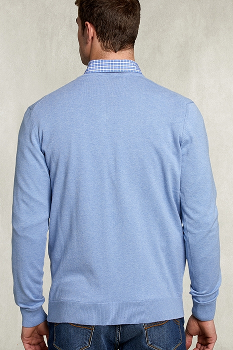 BASIC V-NECK PULLOVER POOL MIX BLUE 2