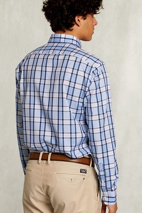 CUSTOM FIT CHECKED SHIRT WITH POCKET BLUE/WHITE MULTI 2