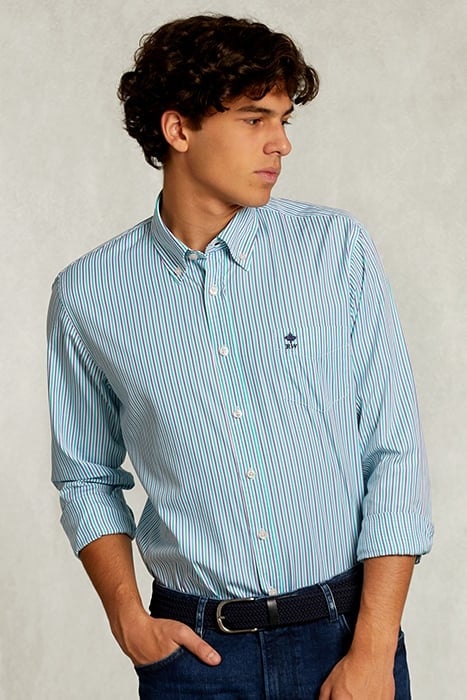 CUSTOM FIT STRIPED SHIRT WITH POCKET MULTI MULTI 1