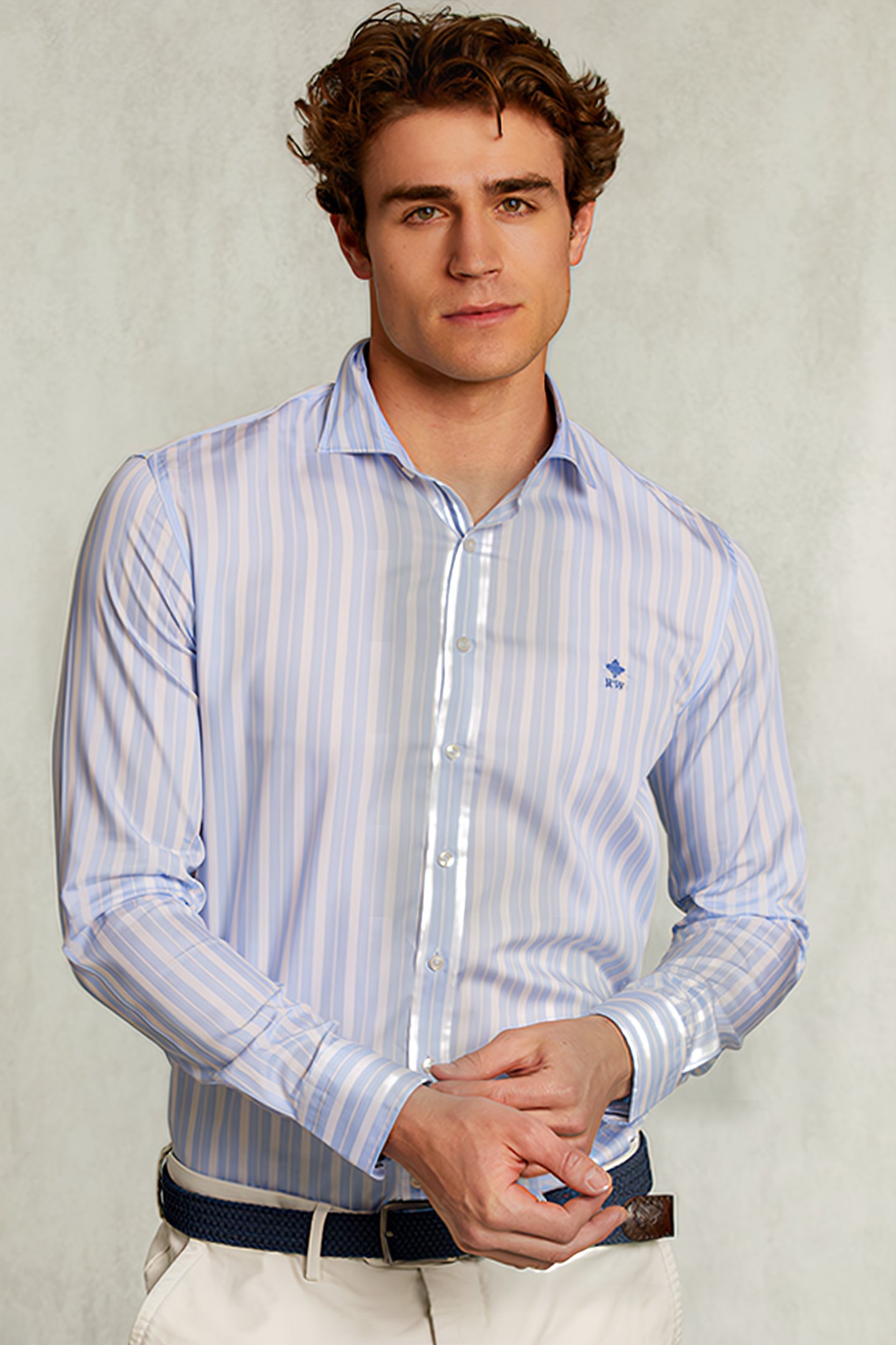 SLIM FIT STRIPED SHIRT BLUE 1