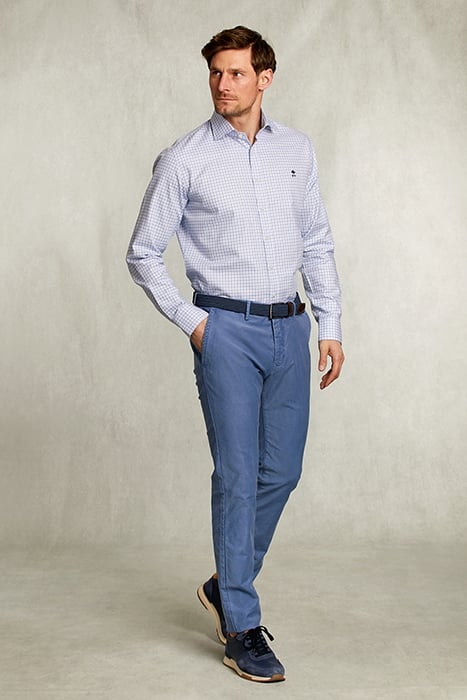 CUSTOM FIT CHECKED SHIRT BLUE/WHITE BLUE 3
