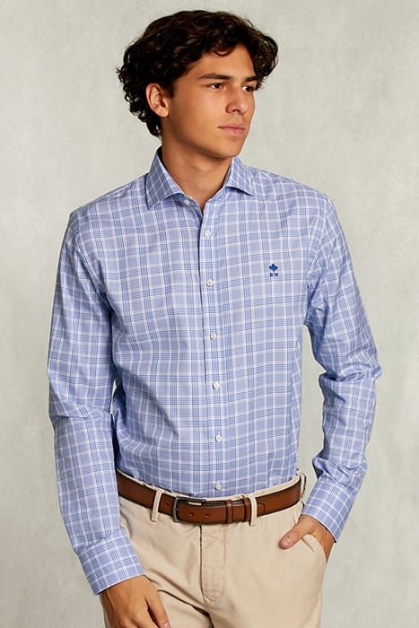 CUSTOM FIT CHECKED SHIRT BLUE/WHITE BLUE 1