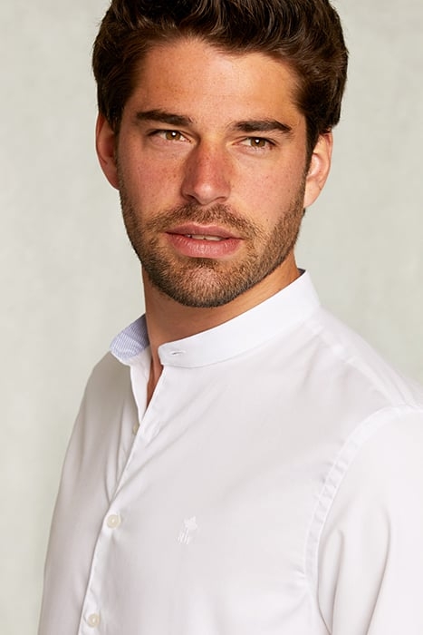 SLIM FIT UNI SHIRT HENLEY COLLAR WHITE WHITE 4