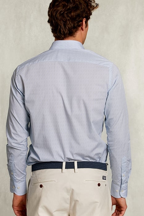 CUSTOM FIT DOTTED SHIRT BLUE/GREEN WHITE 2