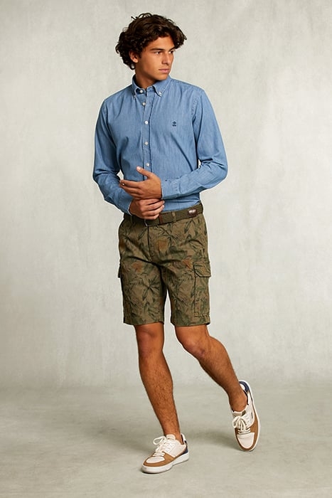 FLORAL CARGO SHORT SAVANNA KHAKI 3