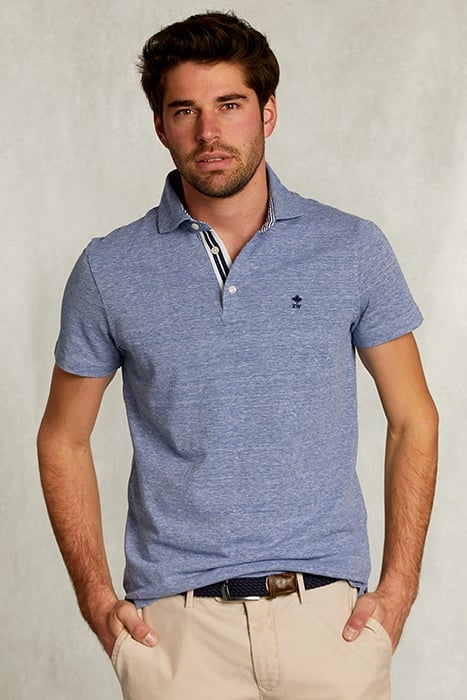 CUSTOM FIT COTTON POLO ANON BLUE MIX BLUE 1