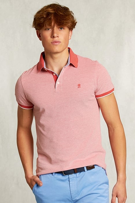 CUSTOM FIT COTTON POLO DARK COSMOPOLITAN MIX PINK 1