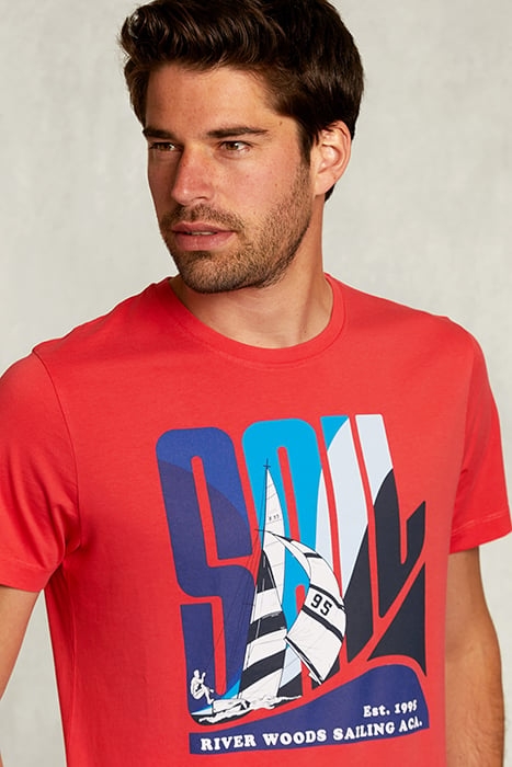 NORMAL FIT T-SHIRT IN POMEGRANATE RED 4