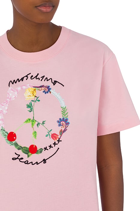 FLORAL PEACE SIGN T-SHIRT PINK 4