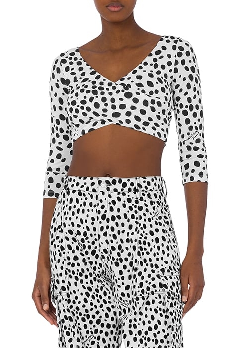 LEOPARD PRINT ORGANZA CROP TOP WHITE 1