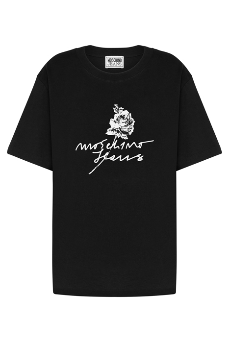 ROSE PRINT JERSEY T-SHIRT BLACK 3