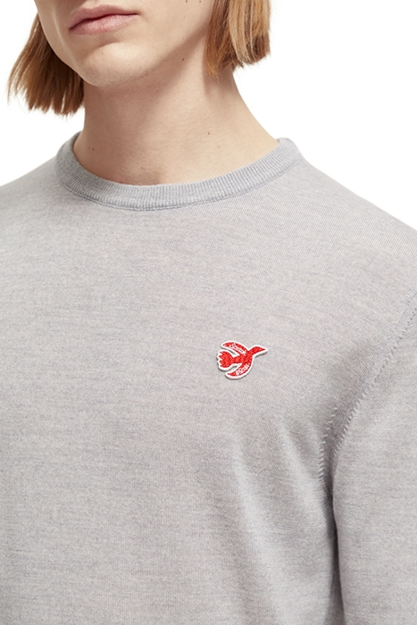 THE FREE SPIRIT PEACE BIRD MERINO WOOL CREWNECK PULLOVER GRE 5